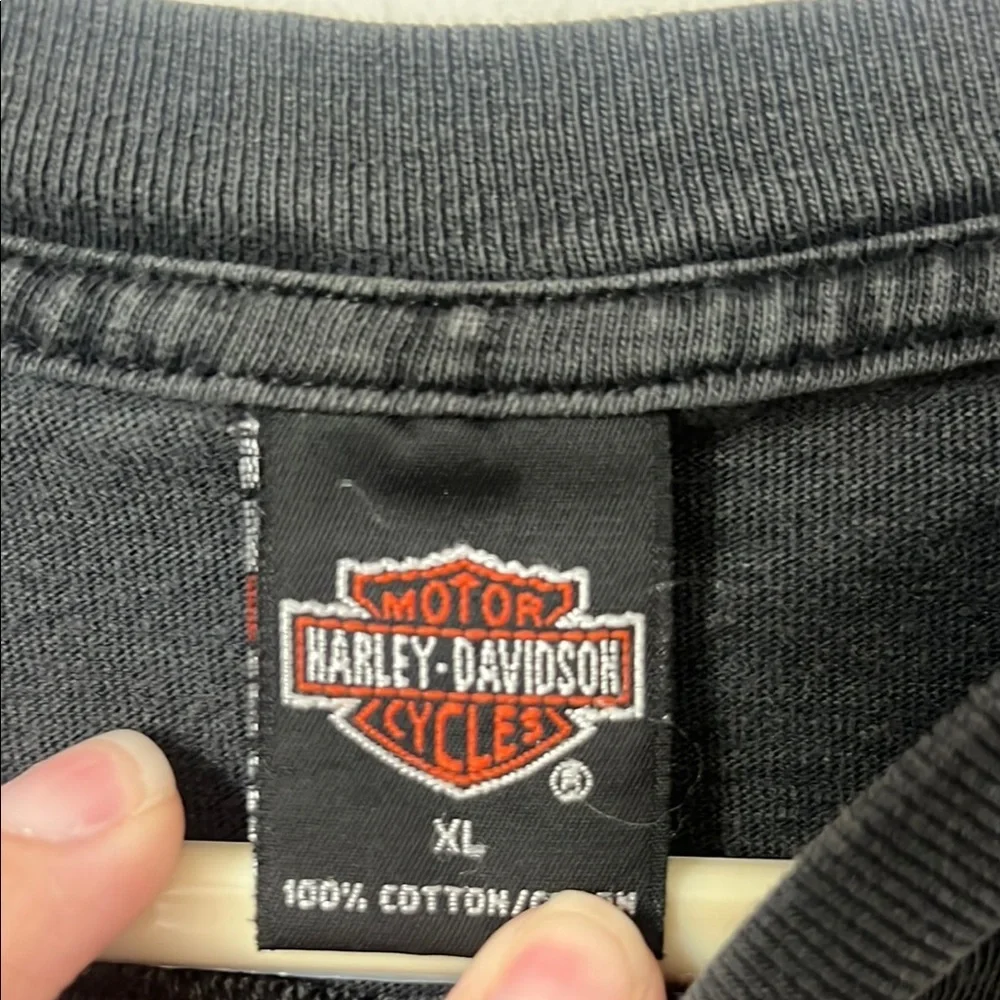 Harley-Davidson Y2K Black Short Sleeve Tee with Graphic Design Vintage Sz XL ♦️